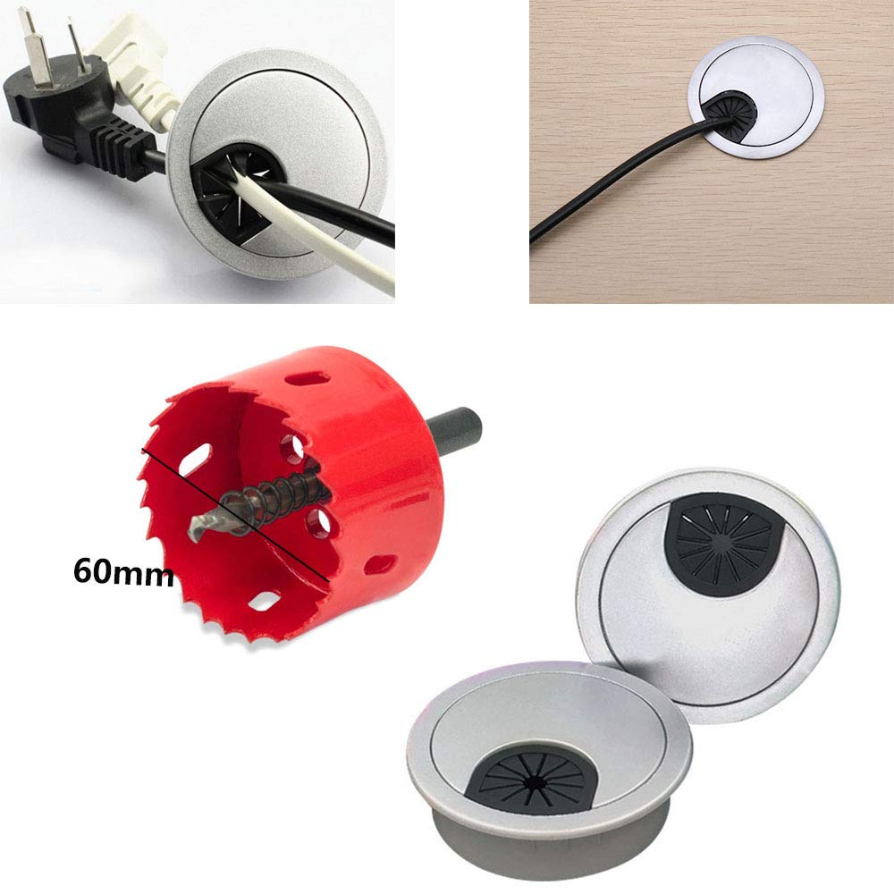 Anyasen 8 pieces Desk Cable Grommet round grommet in plastic Cable