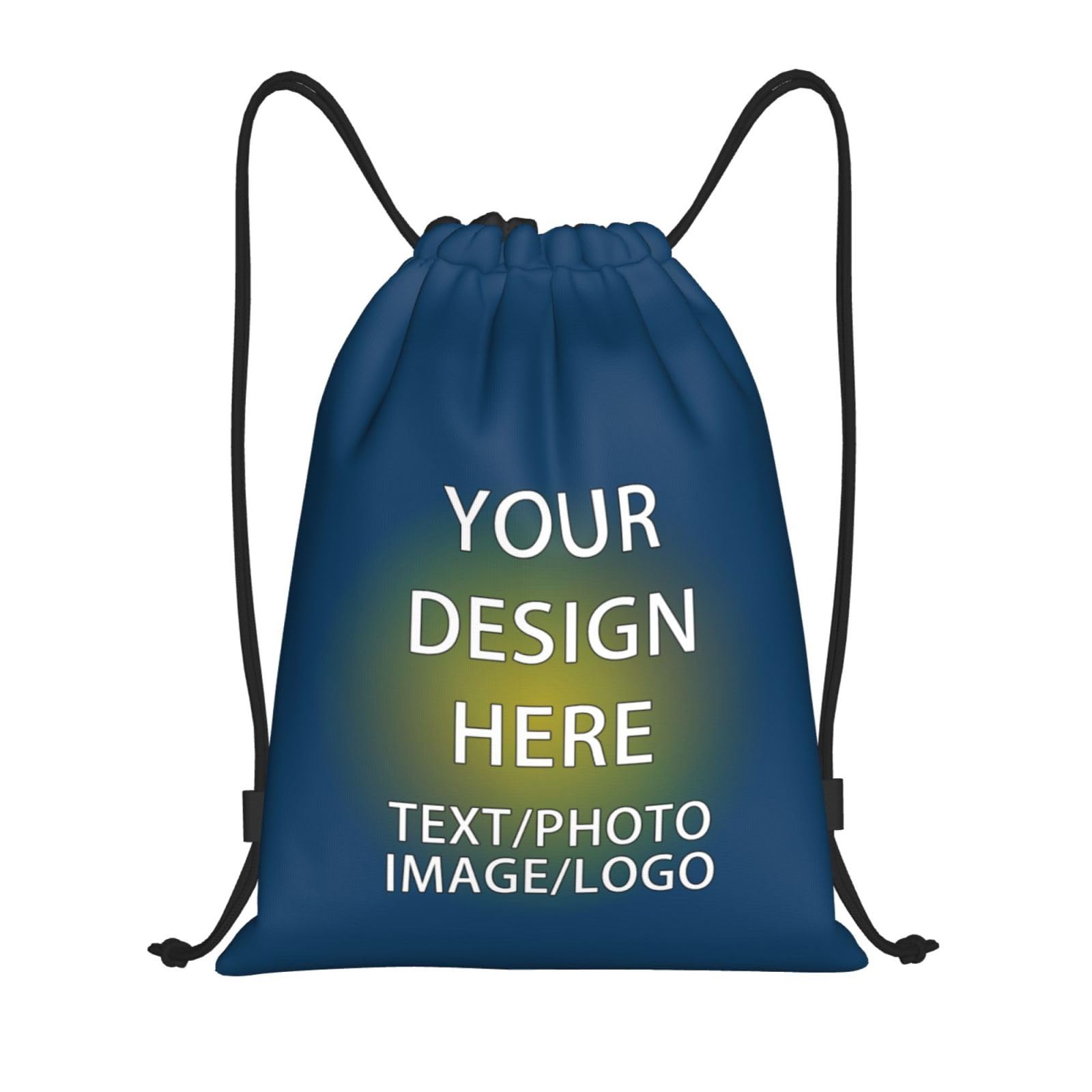 ROHBVMN UHBVN Personalised Backpack, custom Drawstring Bag, Sports Bags for Men and Women, Swimming Bag Waterproof, Cinch-bag Add Your Text/Logo, Perfect for Sports
