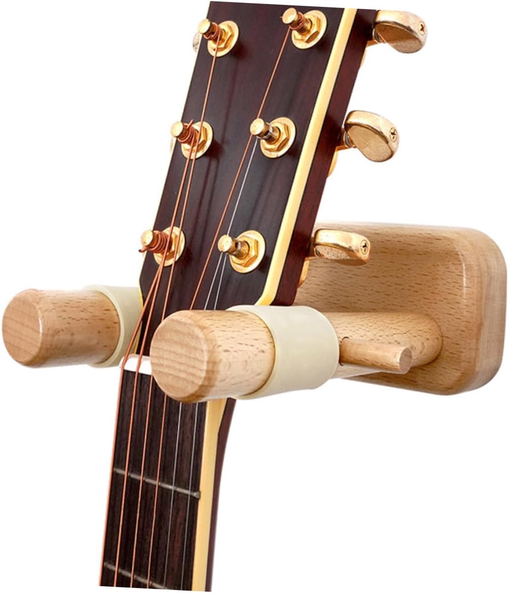 Holibanna Guitar Hanger Wall Mount Wood Hook for Acoustic Classical Guitars Ukuleles Space-Saving Wall Display Stand for Home Decor and Performance Easy Installation