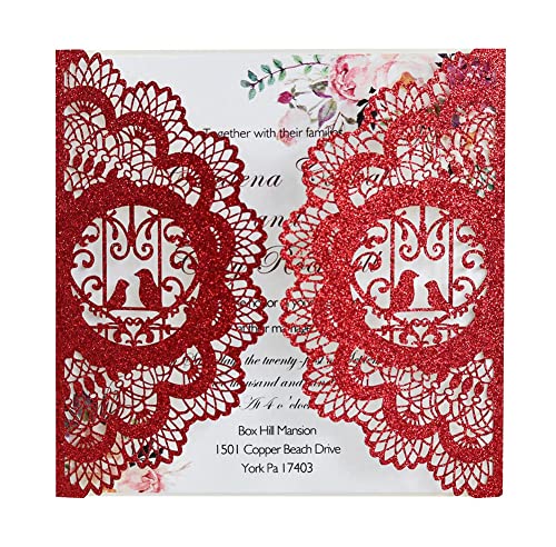 Kits de invitaciones de boda de 5.9 x 5.9 pulgadas brillantes para eventos y novias modernas