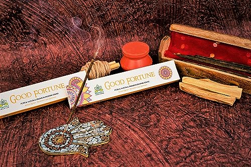 Image of Himalaya Premium Incense Sticks for Everyday Use | Aroma Fragrance Sticks | Pooja Room Items for Home & Prayers | Freshness Positive Energy (Good Fortune Fragrance) (Pack of 12, Each of 15 GM)