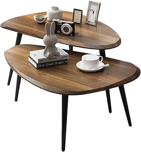 JATIBOSH Juego de 2 mesas auxiliares pequeñas, mesa auxiliar para sala de estar, dormitorio, oficina, fácil montaje, mesa de centro para sala,