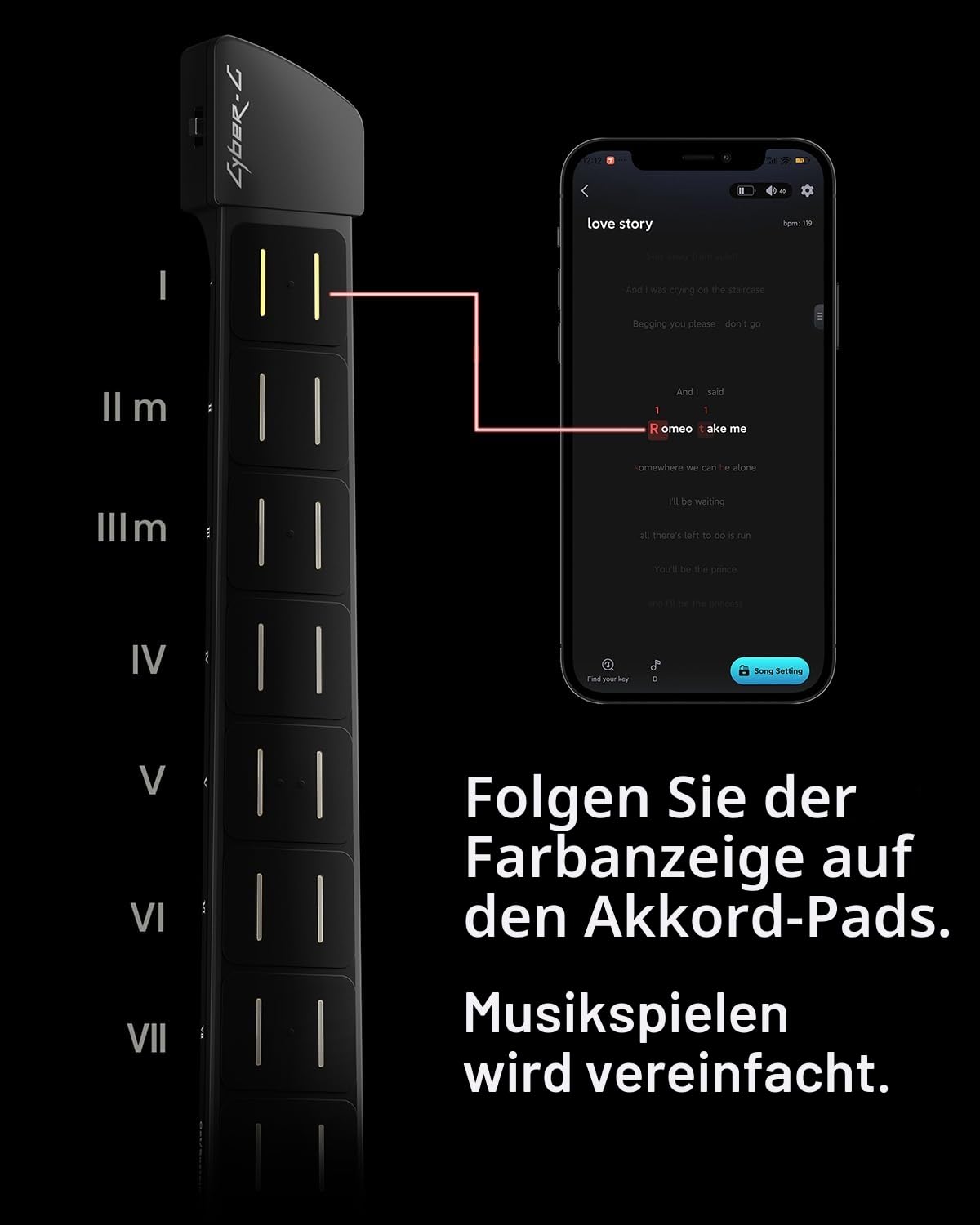 Enya Cyber ​​G - Smart Keytar mit beleuchteten Tasten, 24 Sounds, Drum & Bass, Bluetooth 5.2, integriertem Lautsprecher, USB-C OTG-Aufnahme, Akku, Tasche und Tragegurt