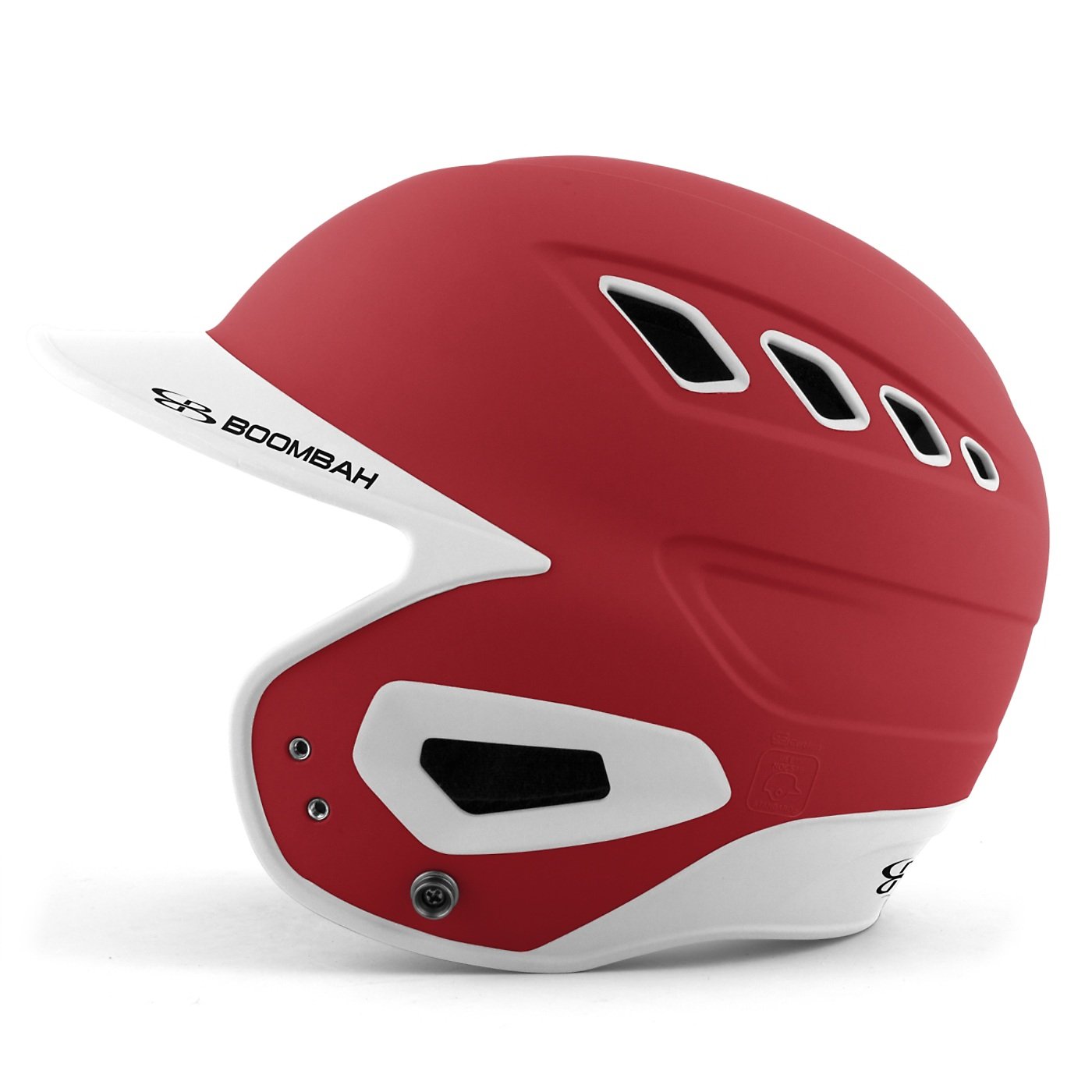 Boombah DEFCON Batting Helmet Red/White - Size Junior 6 1/4