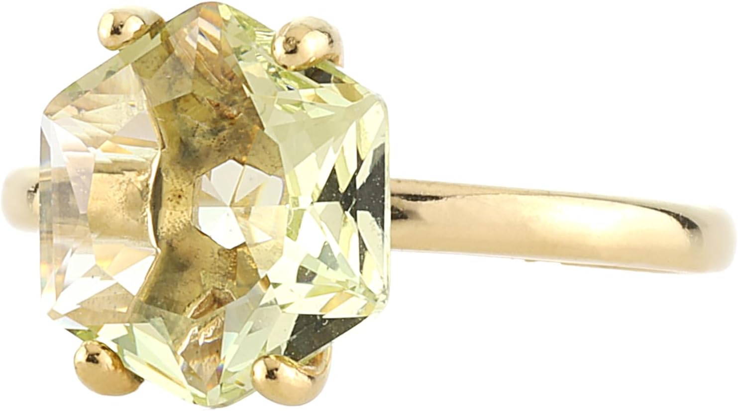Bright Lemon Quartz Ring - Alluring Gemstone Jewelry for Women - Handmade Crystal Engagement or Statement Piece - Customizable Material