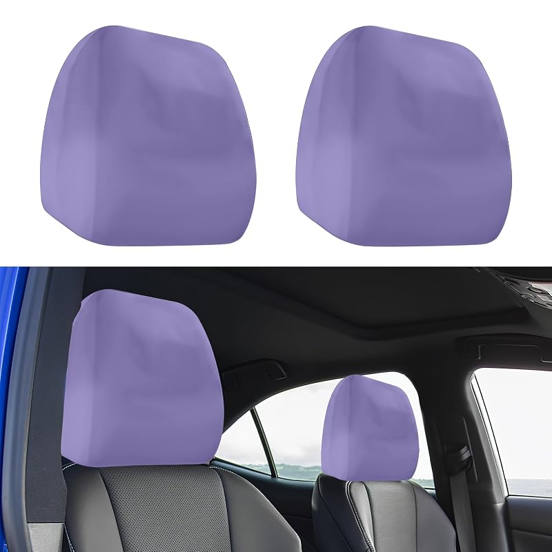 Capa para Encosto de Cabeça de Carro em Tecido Elástico Roxa Hbxdeco para Banco Dianteiro, HB-1151-CRHV, 2 unidades