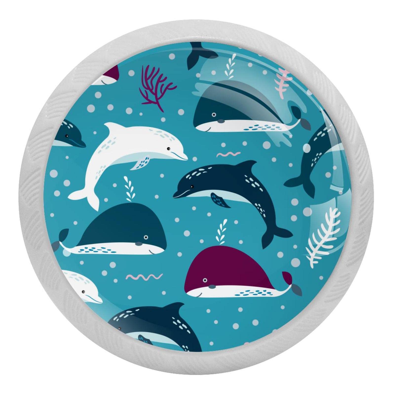 Poignée de cuisine fluorescente en inox bouton de meuble requin bleu