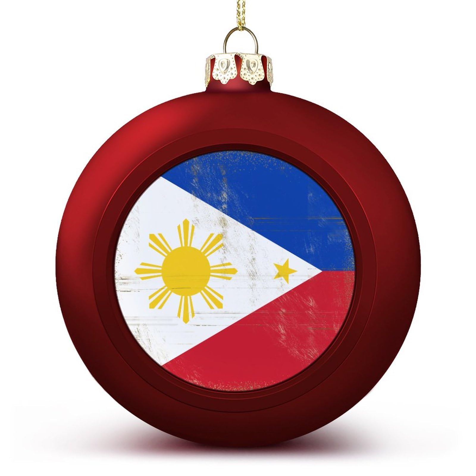 Luijorgy Boys Philippines National Flag Ball Ornaments, Flag Ball Ornaments For Christmas Tree Decoration, Red Christmas Ball Ornament Xmas Baubles For Kids Friends