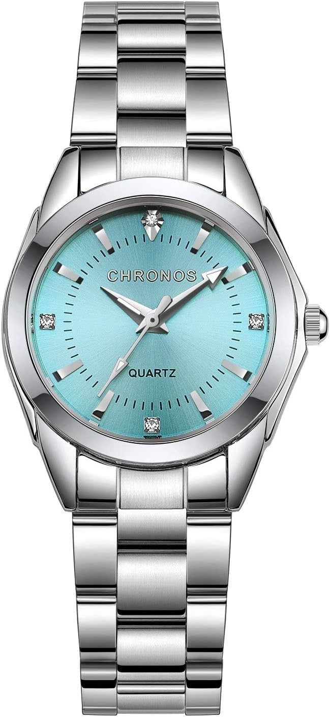 Women's Watches Ladies Waterproof Wrist Watch Silver Stainless Steel Quartz Wristwatch Analog Lady Rhinetone Luxury Business Timepiece