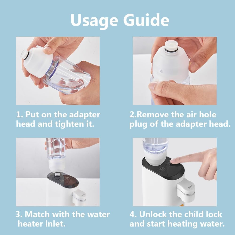 Mini Portable Instant Hot Water Dispenser - 1200W, 3s Quick Heating, 5 Adjustable Temperatures for Bottled Water