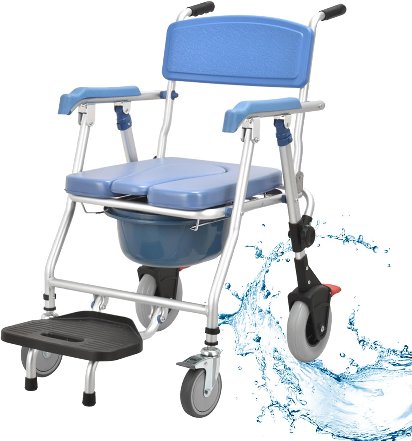 Shower Wheelchair Chair for Toilet with Arms Foldable