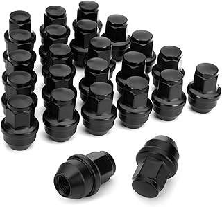 dynofit 24pcs 14x1.5 OEM/Stock Lug Nuts for 2015-2019 Expedition/F-150, M14-1.5 One-Piece Design Factory Black Wheel Lugnuts for Lincoln 2016-2018 MKX, 21mm Hex Anti-Rusting Updated