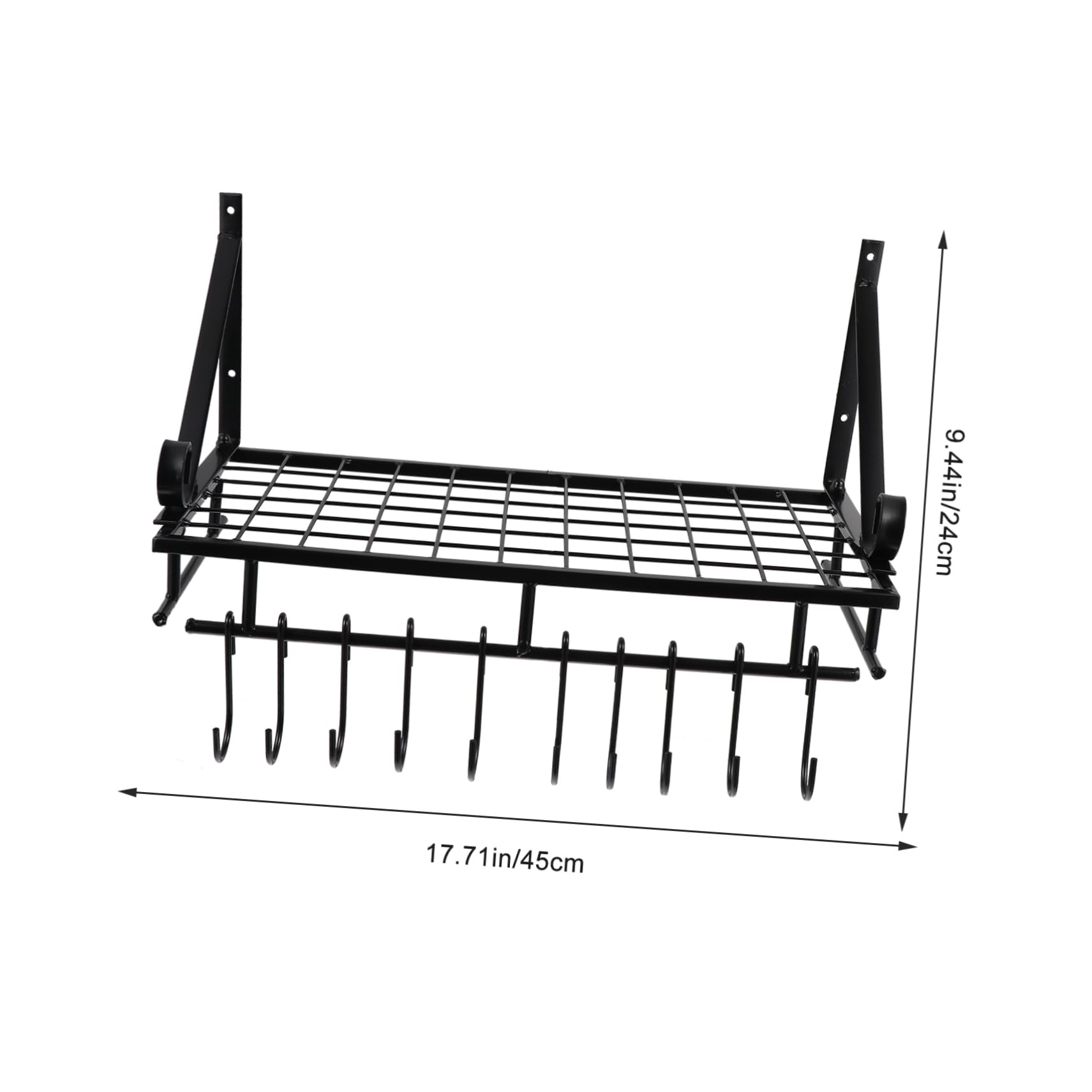 OUNONA 1pc Wall Mount Pot Rack Finishing Stand for Kitchen Utensils Space Saving Storage Shelf for Home Restaurant and Buffet Use Easy to Clean Simple Design Holds Pots Covers and More