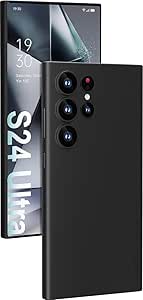 memumi Ultratunt fodral för Samsung Galaxy S24 Ultra, 0,3 mm tunn, minimalistisk design, Skyddsfodral för Galaxy S24 Ultra- Svart