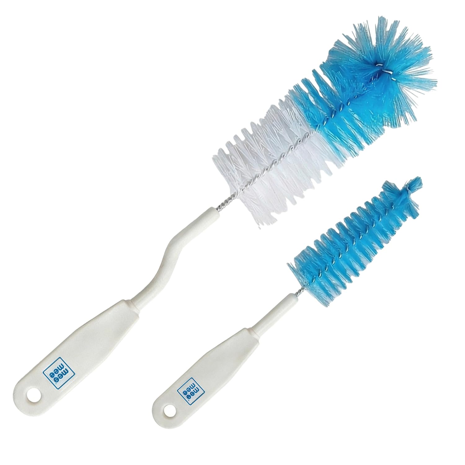 Mee Mee 360° Movable Nylon Bristle Baby Feeding Bottle & Nipple Cleaning Brush | Ergonomic Handle | Easy to Clean Bottle Corners for Narrow & Wide Neck | BPA Free Easy Hanging Storage (Dark Blue)-picture-30