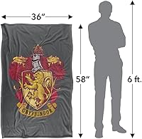 Vista 5 de Harry Potter Gryffindor Rough Crest Silky Touch Manta súper suave 36 x 58 pulgadas, Gryffindor Rough Crest