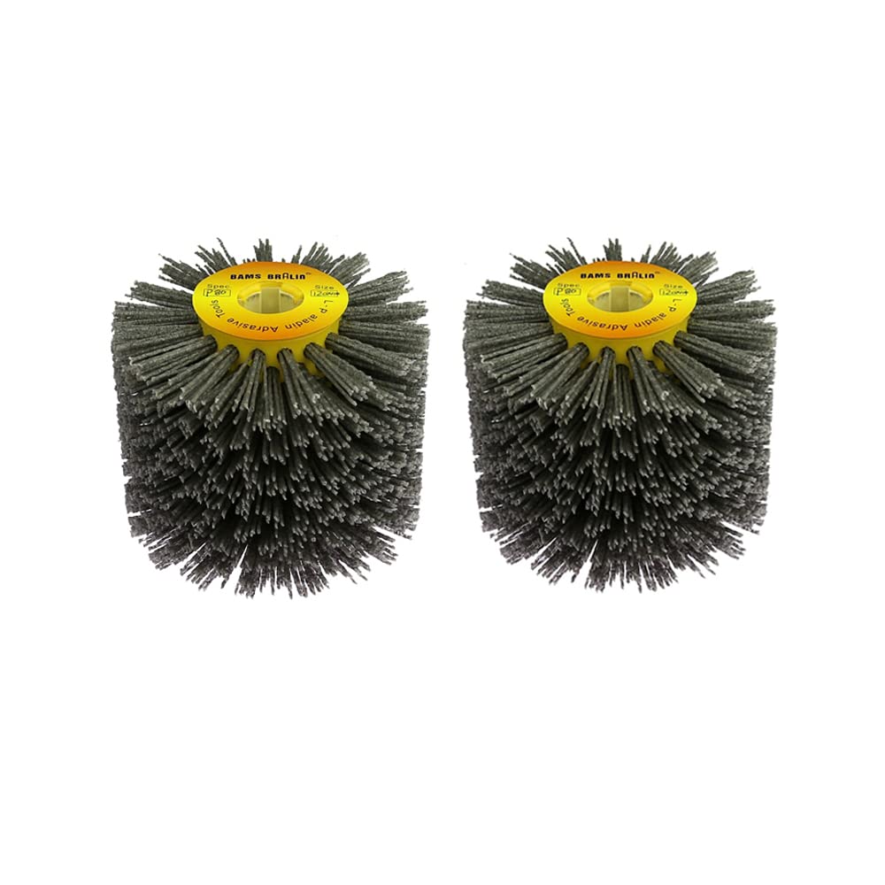 Cepillos Taladro de Alambre,Cepillo de Alambre Amoladora angular Alambre abrasivo Cepillos de nylon P80 Desbarbado Pulido Rueda pulidora for muebles Madera (Color : 3 pcs)