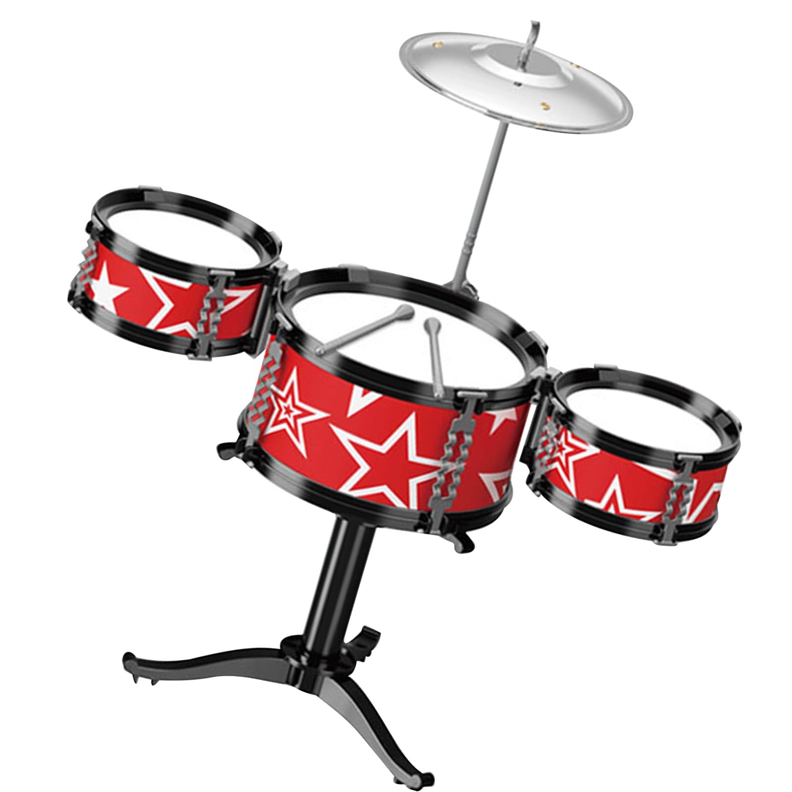 Omabeta Kleinkind-Schlagzeug für Kinder, Lustiges Jazz-Miniband-Rock-Set mit Musikinstrumenten, für Jungen und Mädchen, aus Sicherem ABS-Material (Schlagzeug-Set)