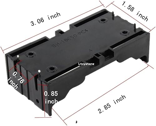 Miniatura 5 de Soporte para batería 18650, 6 piezas, 2 ranuras x 3.7 V, caja de almacenamiento de batería DIY, en paralelo caja de baterías de plástico negro con