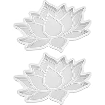 2Pcs Lotus Flower Coaster Silicone Mold, Epoxy Resin Casting Mold, DIY Crystal Cup Mat Making Tool, DIY Crafts Decorations
