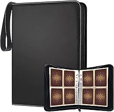 Trading Card Album File, Portable Fastener Card Collection with 4 Pockets, Holds 400 Cards (4 Pockets, 400 Card Capacity)