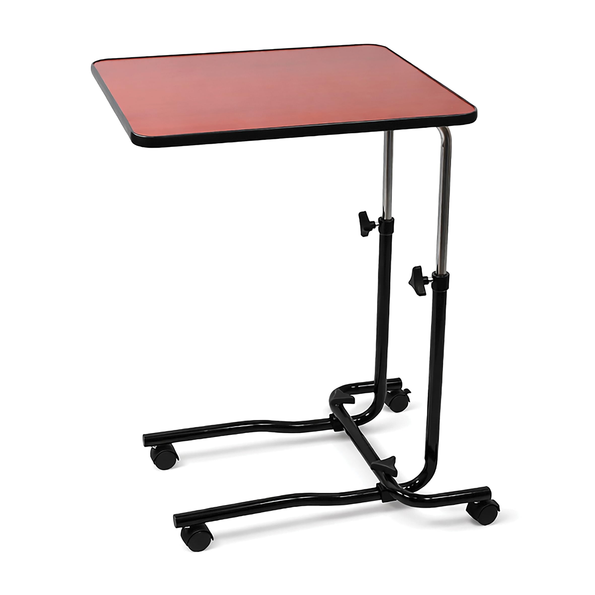 Aidapt Canterbury Multi-Table Height Adjustable Overbed Table with Tilt Top (0–45°), Wheeled Mobile Side Table, 550x410mm Surface, Home & Bedroom Use