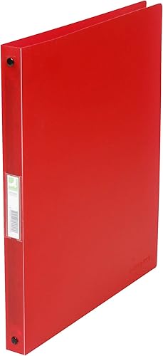 Q-Connect KF02920 Ringbuch - A4, 4-Ring, Dürchmesser 16 mm, rot, klar