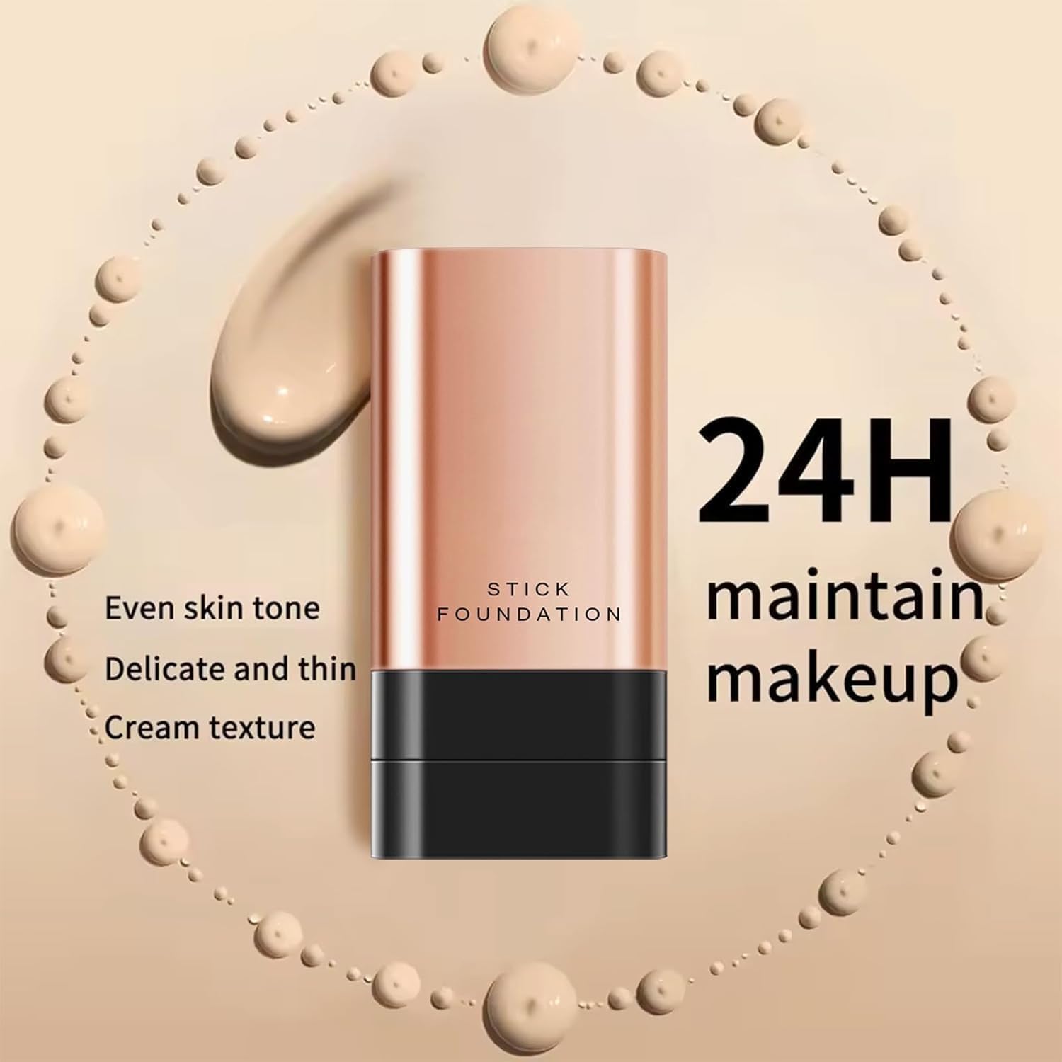 2 in 1 flawless eraser foundation stick | korean hydrating lightweight foundation with built-in brush | waterproof, thin coverage for all skin types (altra) 4