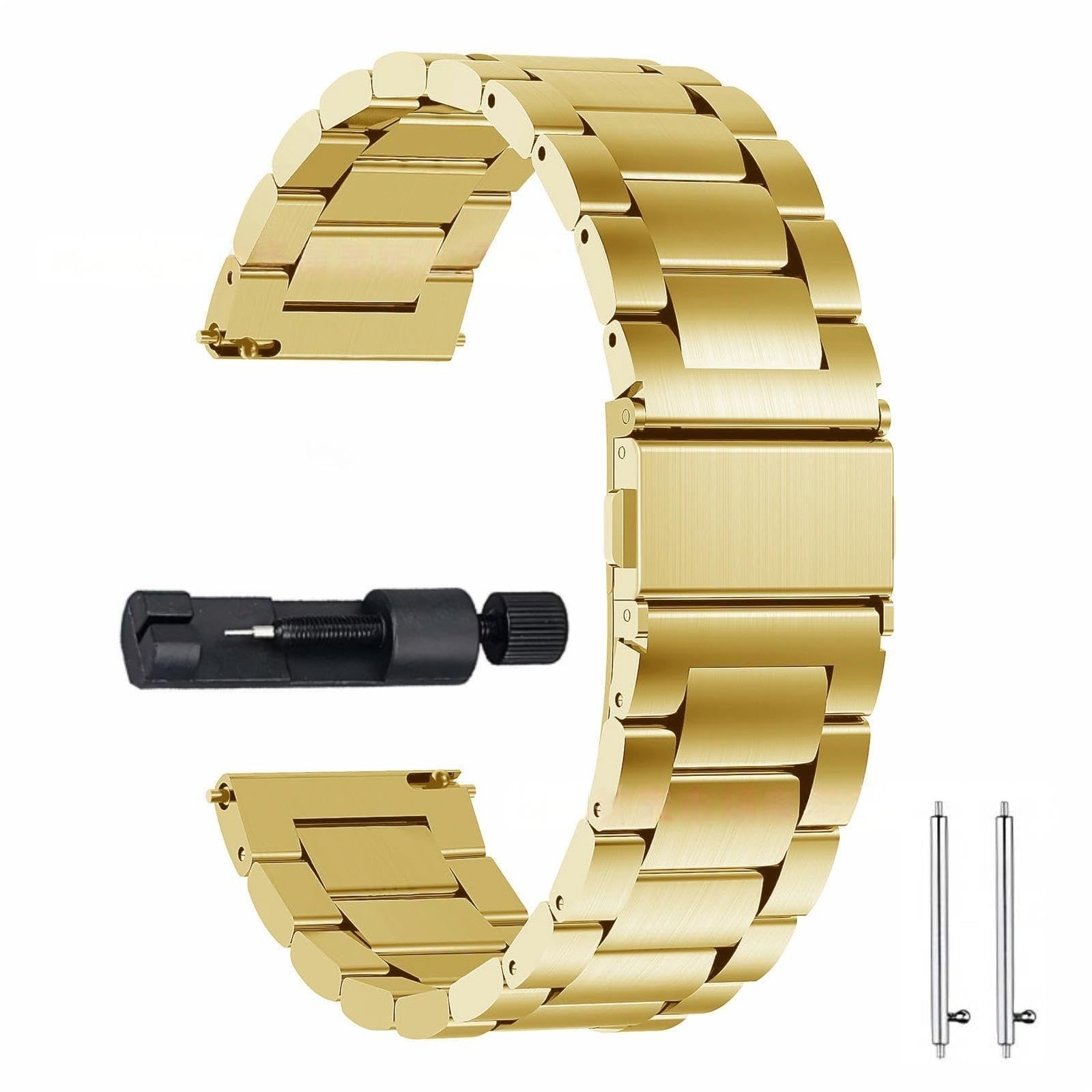 Correa de 22 mm para Amazfit Bip 6/Bip 5/Unity/GTR 4/3/3 Pro/2/2e/47 mm, metal de acero inoxidable, repuesto para Amazfit Pace/Stratos 2/2S/3/Balance 46 mm