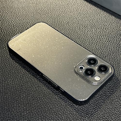 Coque antichoc iPhone 15 souple silicone paillettes gelée grise