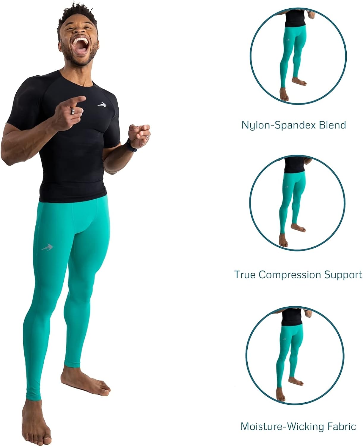 CompressionZ Men's Compression Pants Performance Base Layer Running Tights Athletic Leggings : Clothing, Shoes & Jewelry