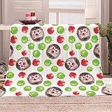 Chickwin Chickw1 Flanelldecke Kuscheldecke, 3D Obst Frucht Drucken Wohndecke Weiche Warm Decke Flauschige TV-Decke Mikrofaserdecke Sofadecke oder Bettüberwurf Tagesdecke (Apfel,130x150cm)
