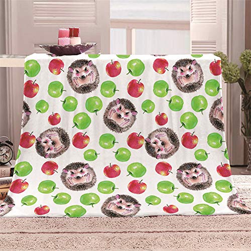 Chickwin Chickw1 Flanelldecke Kuscheldecke, 3D Obst Frucht Drucken Wohndecke Weiche Warm Decke Flauschige TV-Decke Mikrofaserdecke Sofadecke oder Bettüberwurf Tagesdecke (Apfel,130x150cm)