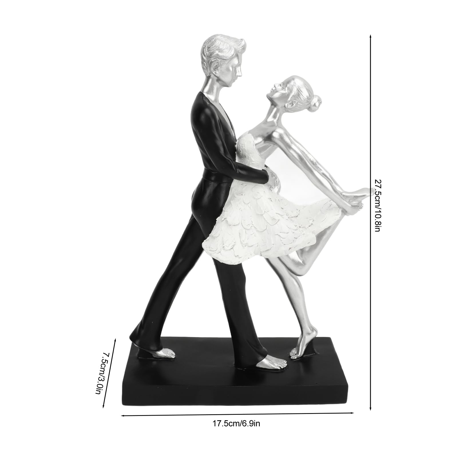 Fdit Figurina da Ballo di Coppia, Statue Astratta di Coppia di Coppia Artigianale, Scultura di Decorazioni in Stile Moderno per Soggiorno, (Abbracciare il doppio balletto)