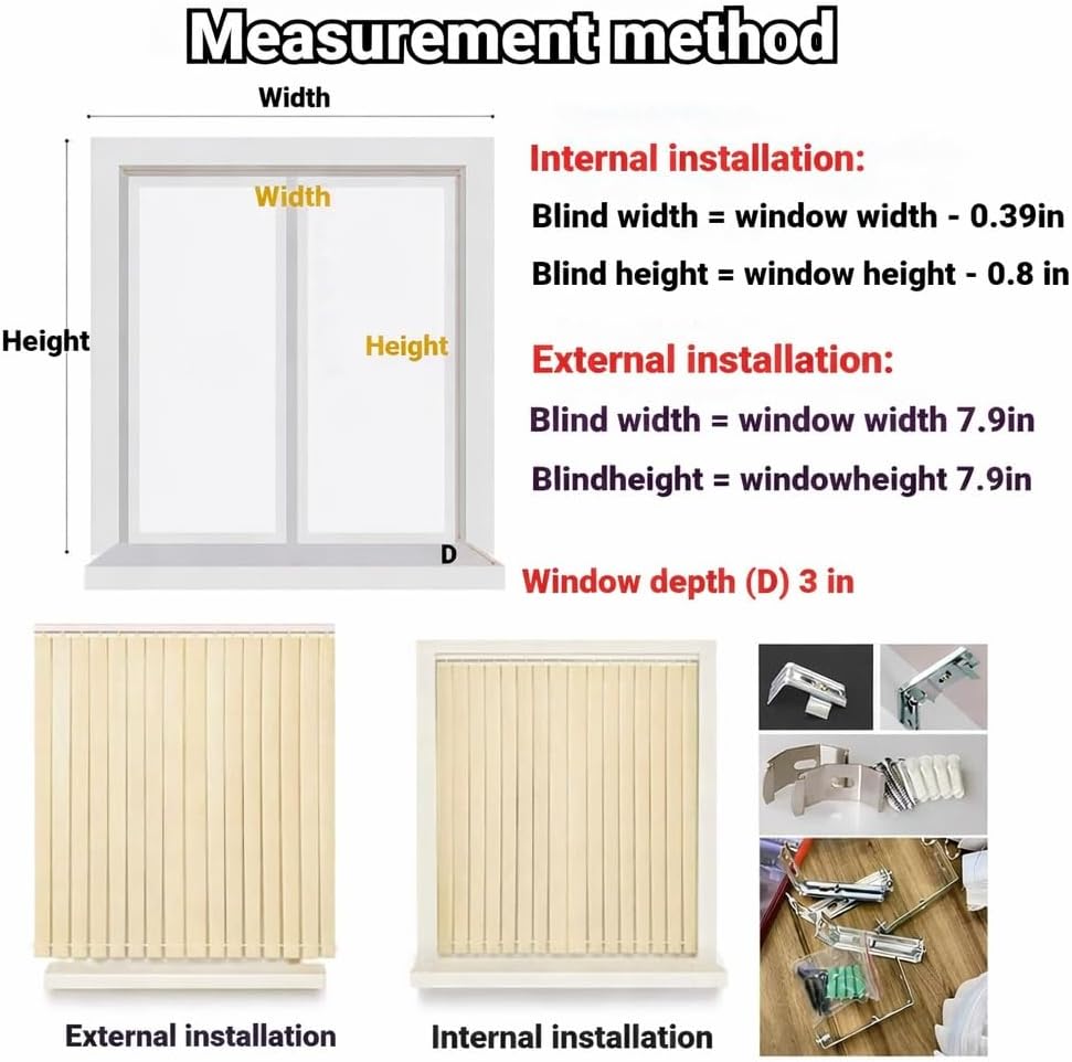 Vertical Blinds for Windows and Sliding Glass Doors, Cordless Blackout Patio Door Shades 59" 63" 68" 71" 78" 83" 88" 92" 98" Beige Room Divider Screen(102" W x 64" H)