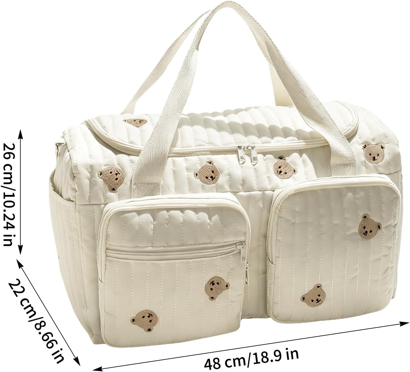 Travel Diaper Bag - Cartoon Bear Diaper Bag with Compartment | Portable Nappy Pouch | for Travel Home Shopping Commuting Work Hospital Daily