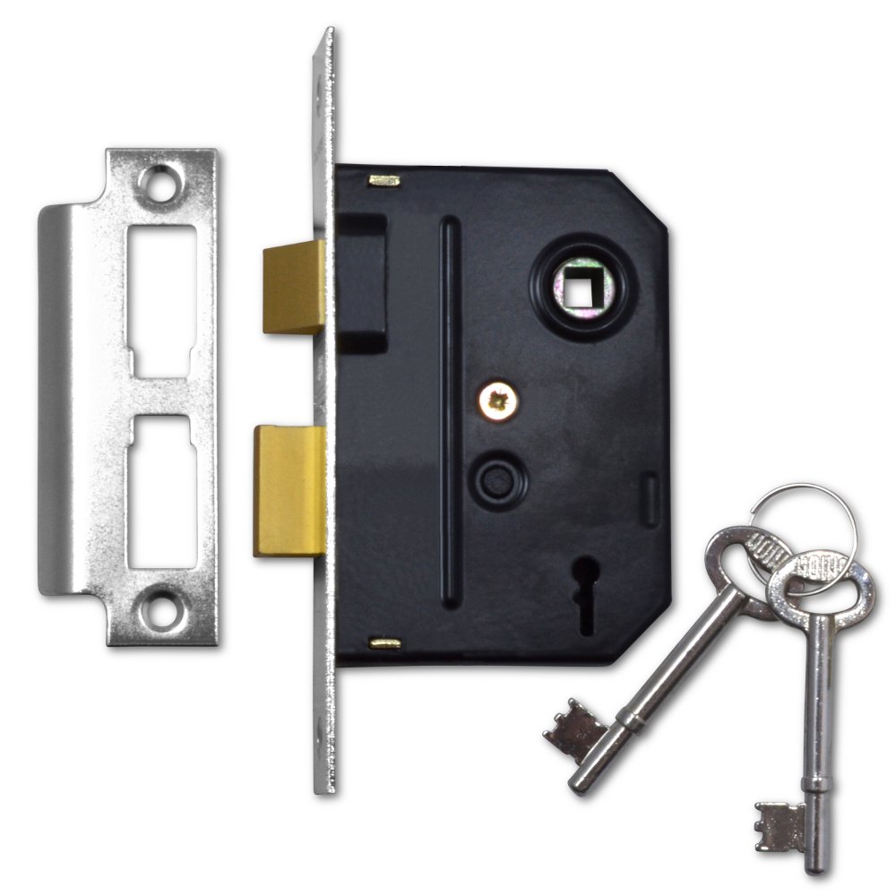 UnionLocks 2295 2-Lever Mortice Sash-Lock 76mm - Chrome Finish