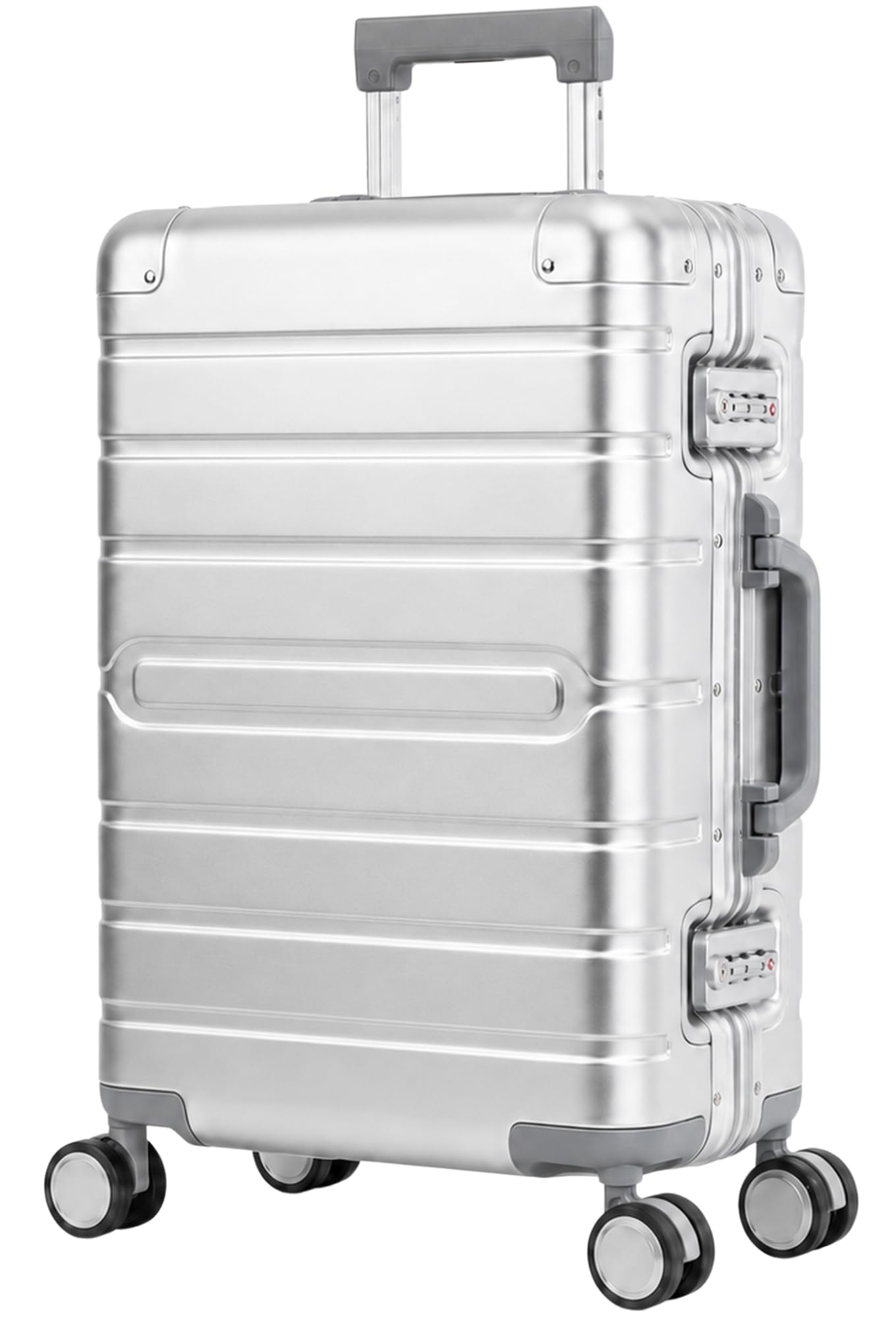 Travelhouse® Oslo Handgepäck Koffer Trolleys ohne Reißverschluss Silber 39L