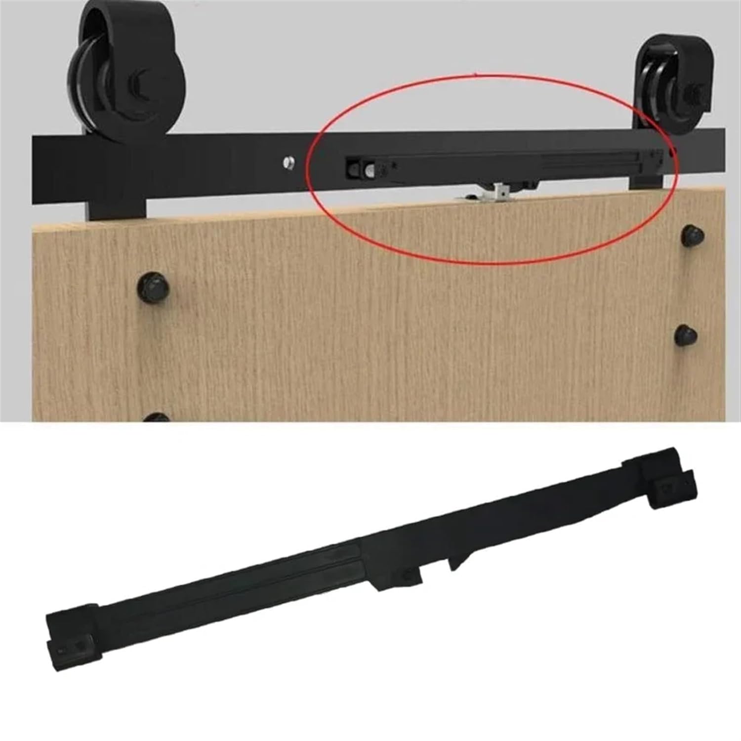 1pcs Door Slide Damper Soft Close Mechanism Furniture Remission Accessory for Guide Rail Barn Wood(Stainless Steel)