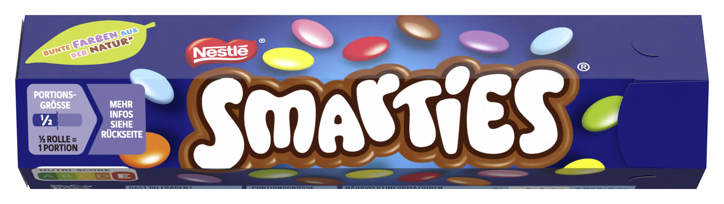 Nestlé SMARTIES Hexagon-Rolle, bunte Schokolinsen aus Milchschokolade mit natürlichen Farben und Aromen, 24er Pack (24 x 38g)