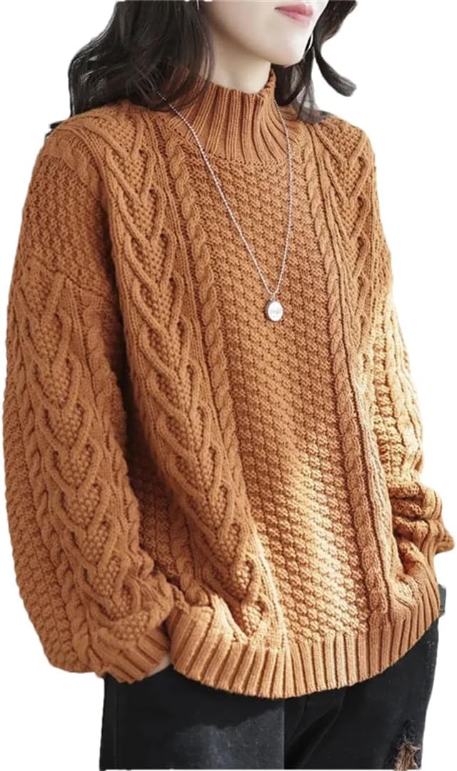 Women Pullover Sweater Winter Round Neck Female Sweater Korean Version Loose Ladies Bottoming Tops