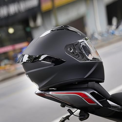 Miniatura 9 de VCOROS Casco de motocicleta de cara completa X9 con visera interior y bolsillos para altavoces listos para Bluetooth, aprobado por DOT, casco de