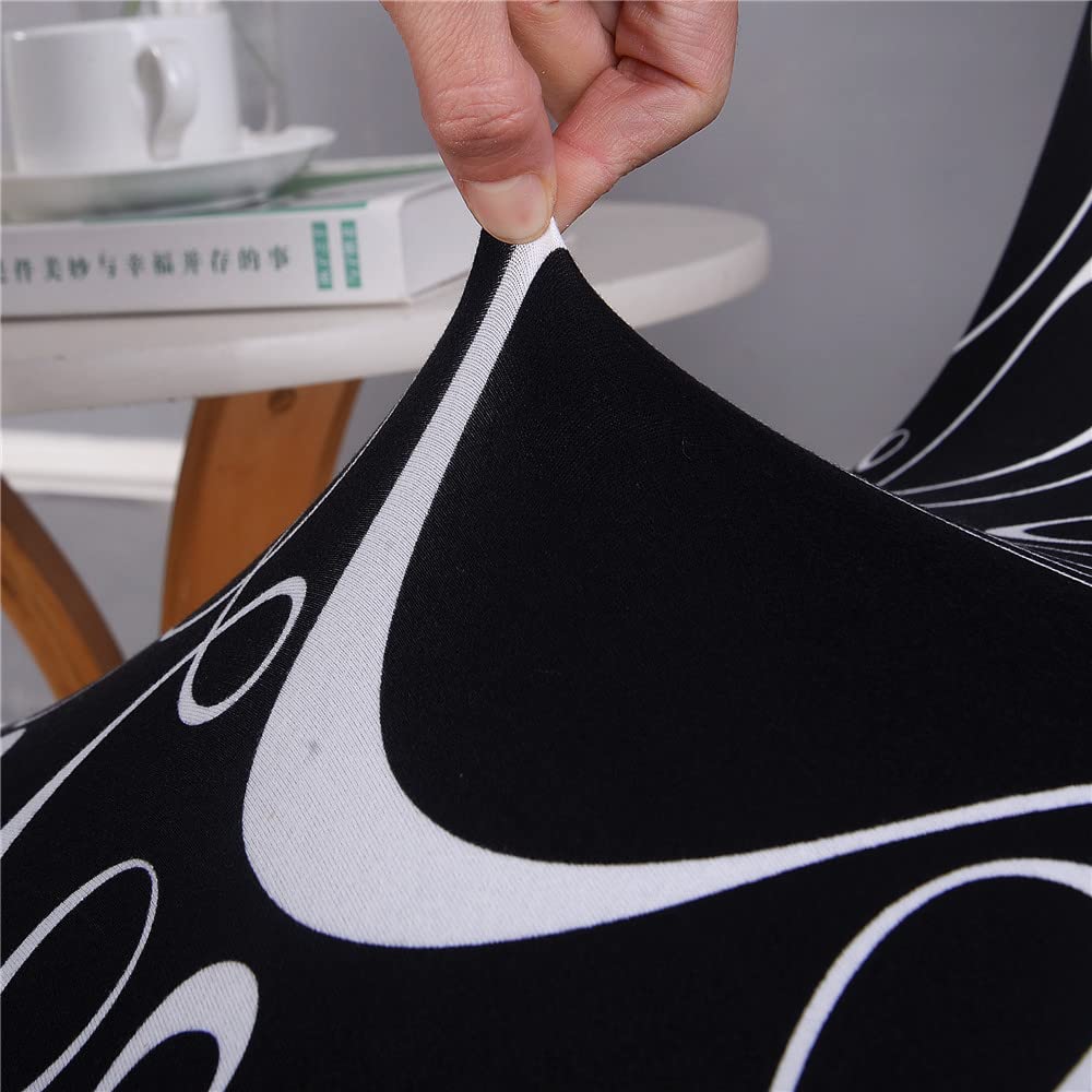 Coprisedie Elasticizzati Con Schienale - Set 4 Pezzi Stile Scandinavo Per Cucina E Ufficio - Foto 7