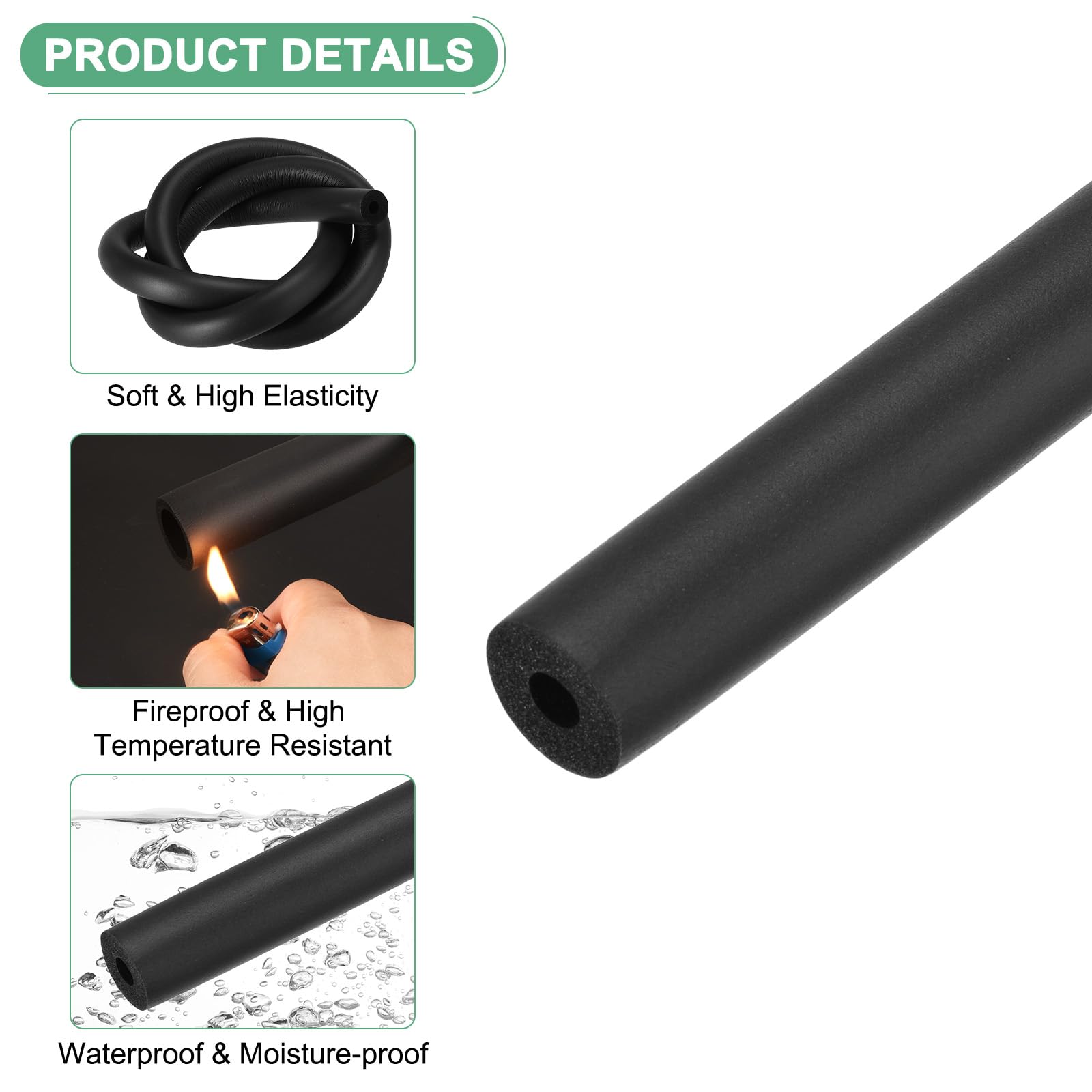 M METERXITY Pipe Insulation Foam Tube, 6mm ID 16mm OD 3.3Ft Length - Image 2