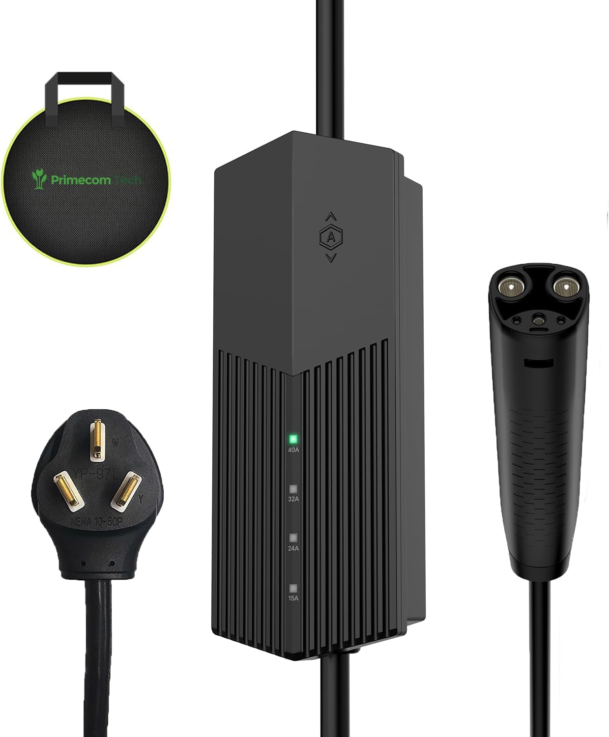 Primecom (NACS) EV Charger Mobile Connector, 40 Amp, Long Cord 30ft, 40ft, 50ft Level 2 Electric Vehicle Charging Station for Tesla, Hyundai Ioniq, Kia EV6 EV9 (14-50 Plug, 30 Feet)