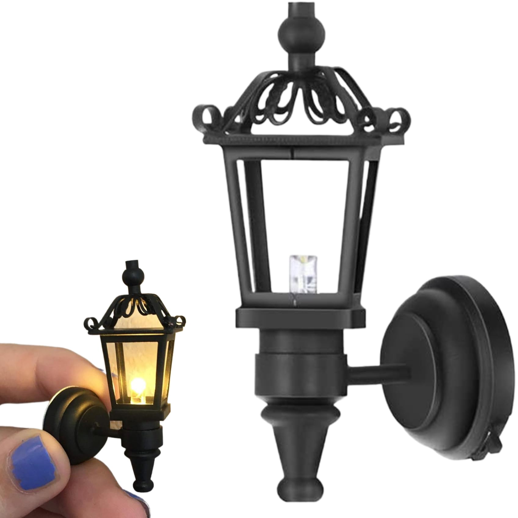 Ginwrek Doll House Lights Dollhouse Lights, 1: 12 Scale Vintage Wall Sconces Dollhouse Lighting, Magnetic Metal Doll House, DIY Miniatures
