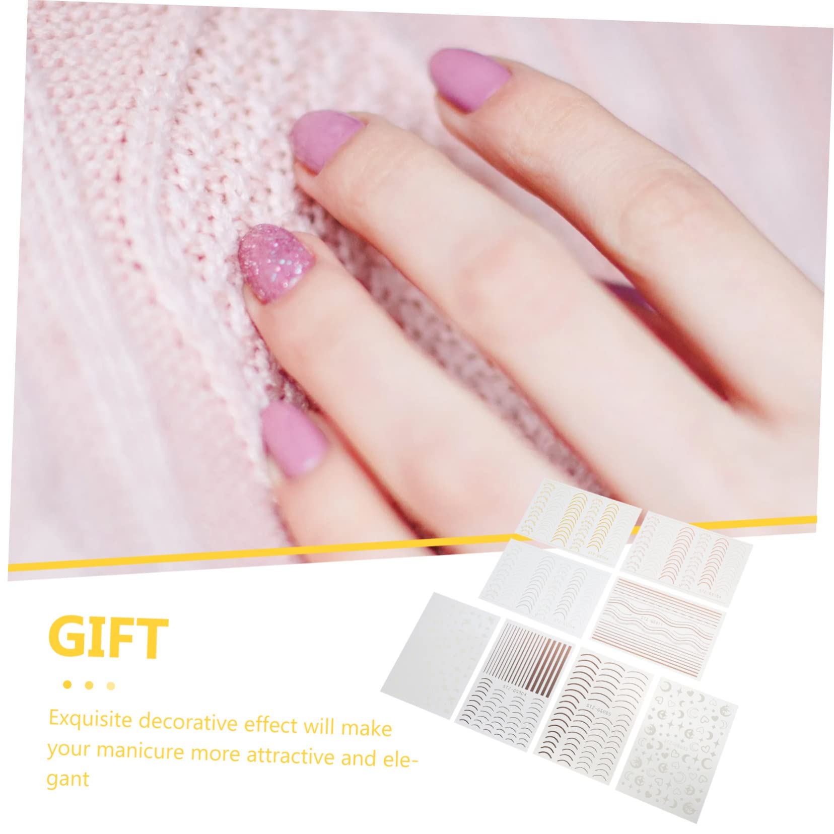 Healeved 40hojas Pegatinas De Nail Art Líneas Para Manicura Variantes Para Decoraciones De Uñas