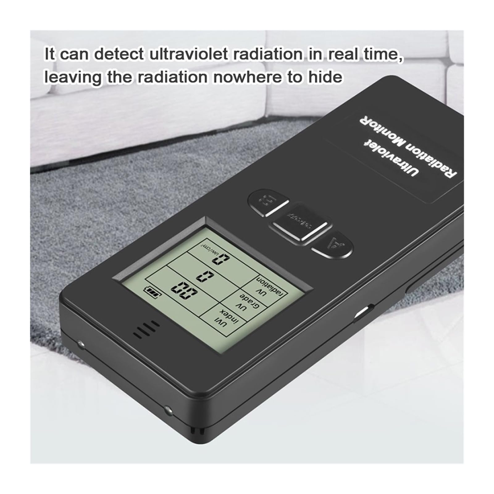 Belichtungsmesser, Tragbarer digitaler UV-Strahlungsdetektor KF-90 UV-Ultraviolett-UVI-Messgerät Gesundheitseinheit Tester Protecter Nukleares Strahlungsmessgerät