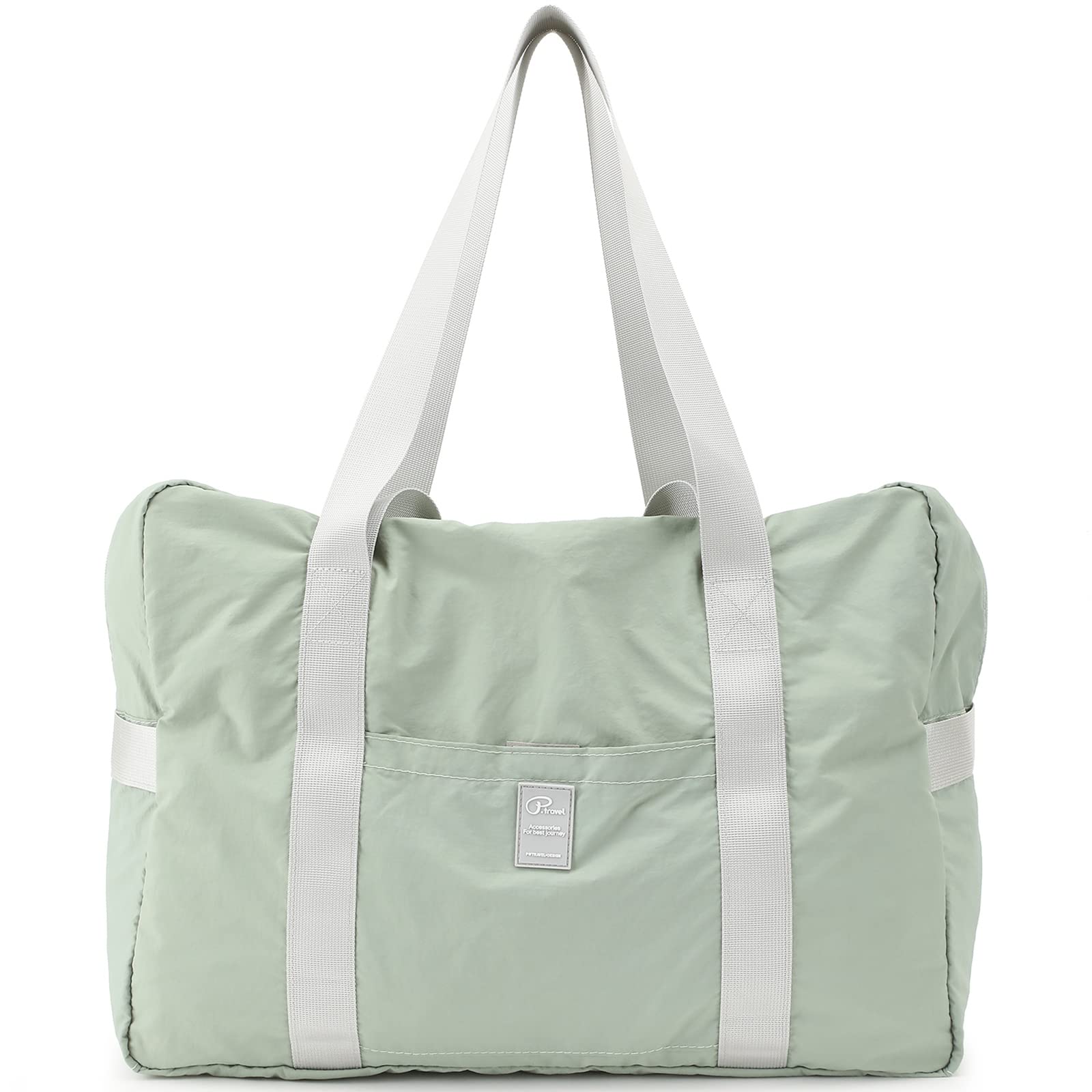 VanFn Borsone da viaggio pieghevole, borsone sportivo da palestra, borsa da palestra in nylon impermeabile, borsone leggero per donne e uomini, borsa da weekend all'aperto, serie P.Travel, Verde opaco