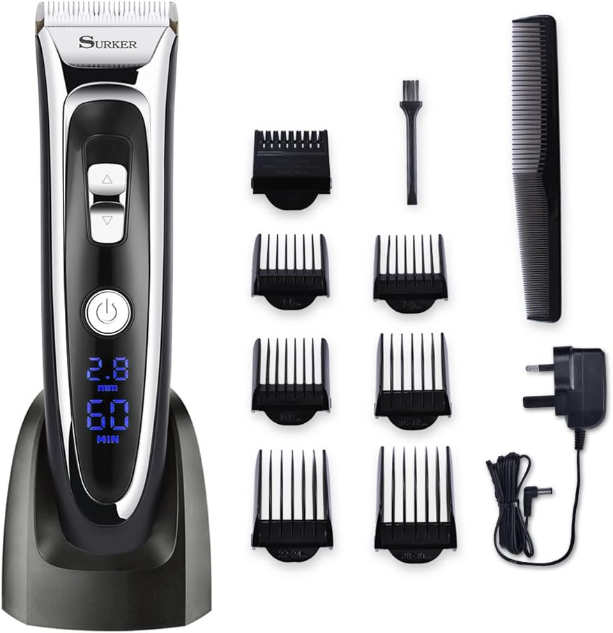SURKER Professional Cordless Clippers Hair Clipper Haircut Hair Trimmer